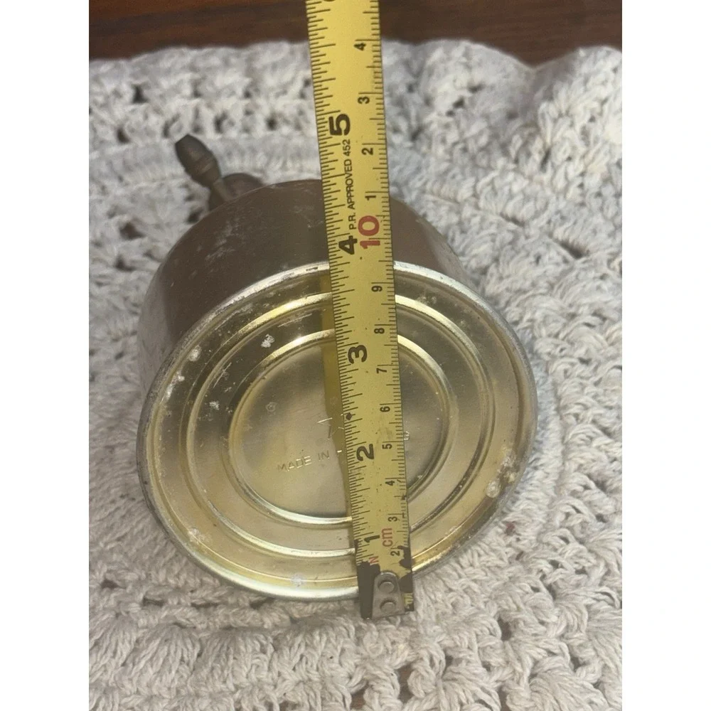 VINTAGE Metal Oil Can Silver Industrial Decor Retro Man Cave